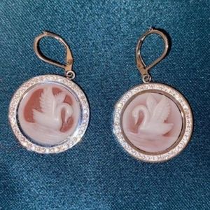 Swan Cameo Earrings